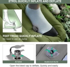 ETROL Camping Slaapmat-2-in-1 Zelfopblazende Kampeermat Met Kussen (78"x 28"), Lichtgewicht, Dik 4"compact Kussen, Geschikt Voor Zelfrijdende Reizen, Lekvrije, Waterdichte Tent -Kampeerclub 1200x1135 2