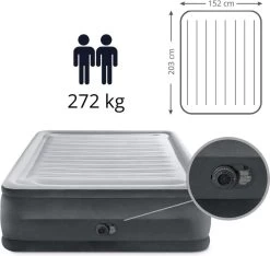 Intex Luchtbed - 2-Persoons - 152 X 203 X 33 Cm - Grijs - Met Ingebouwde Pomp, Hoeslaken Antraciet En Reparatieset 12 Intex Luchtbed - 2-Persoons - 152 X 203 X 33 Cm - Grijs - Met Ingebouwde Pomp, Hoeslaken Antraciet En Reparatieset -Kampeerclub 1200x1138 9
