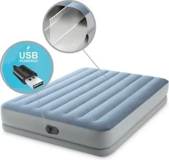 Intex Mid-Rise Comfort - Luchtbed - 2-Persoons - 152x203x36 Cm (BxLxH) - Blauw/Grijs - Met FastFill USB Pomp -Kampeerclub 1200x1139 8