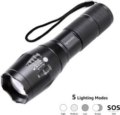 Merkloos IGOODS - LED Zaklamp - Wit Licht- Licht Gewicht - Militaire Zaklamp - LED Zaklamp - Inzoombaar