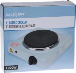 Kookplaat Basic Ø 16 Cm Elektrisch Wit Enkel Pits 1000W 5-standen 22 X 22 X 7 Cm -Kampeerclub 1200x1148 7