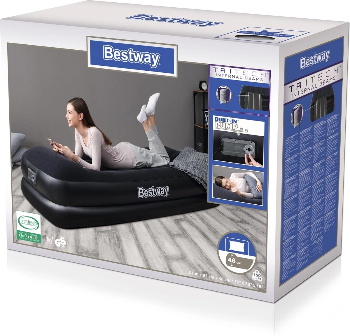 Bestway Tritech Premium Luchtbed - 1-persoons - 191x97x46 Cm 11 Bestway Tritech Premium Luchtbed - 1-persoons - 191x97x46 Cm - Afbeelding 11