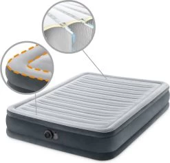 Intex Luchtbed - Twijfelaar - 137 X 191 X 33 Cm - Grijs - Met Ingebouwde Pomp, Hoeslaken Antraciet En Reparatieset -Kampeerclub 1200x1152 6