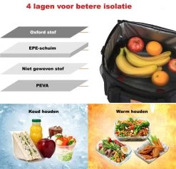 Lunchtas - Koeltas Voor Dames En Heren - Cool Bag - 4 Laags Geïsoleerde Koeltas - Kleine Cooler - Lunch Box - Lunchtas 15 Liter- Zwart 10 Lunchtas - Koeltas Voor Dames En Heren - Cool Bag - 4 Laags Geïsoleerde Koeltas - Kleine Cooler - Lunch Box - Lunchtas 15 Liter- Zwart -Kampeerclub 1200x1157