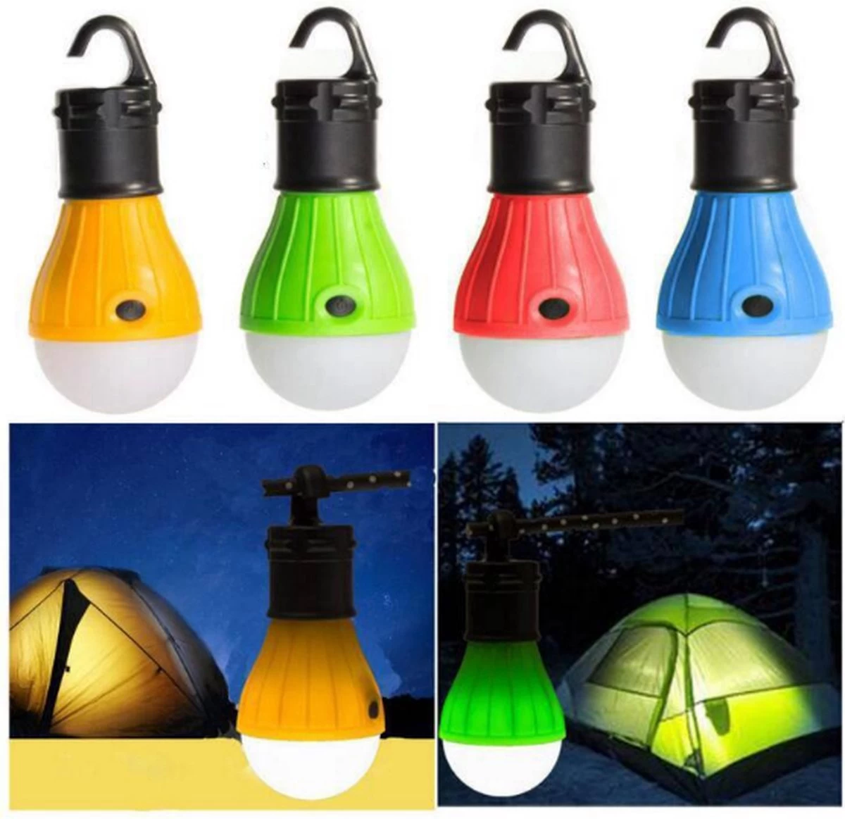 Merkloos Camping LedLamp - Hanglamp Tent - 3 Standen - Blauw 2 Merkloos Camping LedLamp - Hanglamp Tent - 3 Standen - Blauw - Afbeelding 2