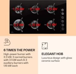 Trifecta 6 Gaskookplaat 6-pits Grote, Normale En Extra Glaskeramische Branders -Kampeerclub 1200x1167 7
