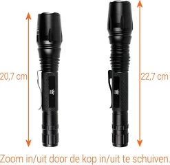 Militaire Zaklamp LED | 1000 Lumen | 2x 18650 Oplaadbare Batterij & Oplader | King Mungo KM-T14 -Kampeerclub 1200x1167 9