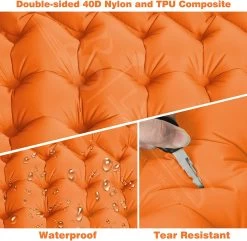 LVNRIDS Isomat, Zelfopblazend, Ultralicht, Luchtmatras, Camping, Zelfopblaasbaar, Opblaasbaar Matras, 3,9 Inch Dik, Met Voetperspomp En Kussen, Voor Camping, Reizen, Outdoor, Wandelen, Strand, Oranje -Kampeerclub 1200x1170 15