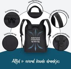 Sunflake Koelrugzak - Lunchtas - Koeltas Backpack Voor Dames & Heren - Zwart -Kampeerclub 1200x1171 1