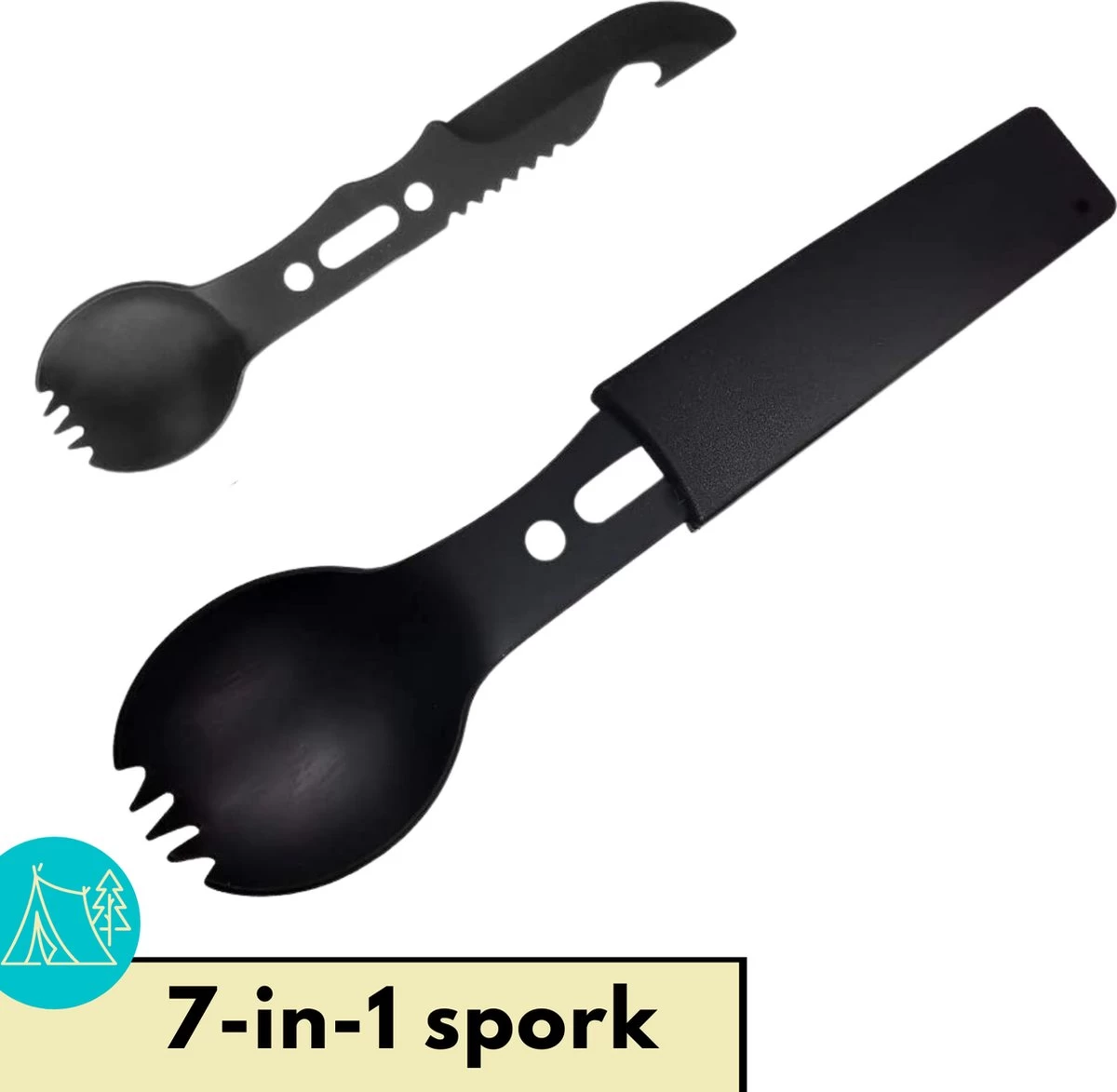 Lynnz® Spork 7 In 1 - Camping Bestek - Campingbestek - Campingservies - Reisbestek - Bestek To Go - Jachtmes - Rambomes 1 Lynnz® Spork 7 In 1 - Camping Bestek - Campingbestek - Campingservies - Reisbestek - Bestek To Go - Jachtmes - Rambomes
