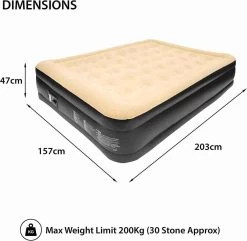 Merkloos Avenli 88030 Hoog Verhoogd Gevlokt Luchtbed | Queensize | Ingebouwde Pompen | Snelle En Gemakkelijke Inflatie -Kampeerclub 1200x1173 6