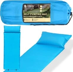 Springos Slaapmat | Zelfopblazend | 186 Cm | Inclusief Hoes & Hoofdkussen | Lichtblauw -Kampeerclub 1200x1175 1