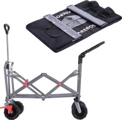 AREBOS Handkar | Transportwagen | Apparatuurwagen | Opvouwbaar | Duwstang| Zwart -Kampeerclub 1200x1177 9