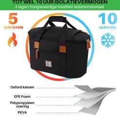 Brisby 4 Laags Geïsoleerde Koeltas - Boodschappentas 21 Liter - Zwart -Kampeerclub 1200x1178 21