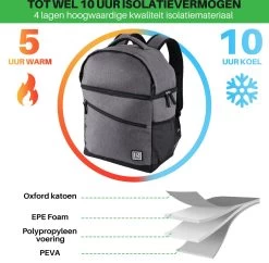 Brisby 4 Laags Geïsoleerde Koeltas Rugzak - 25 Liter - Met Handige Vakken Voor Bestek En Essentials - Waterafstotend Materiaal - Donkergrijs -Kampeerclub 1200x1178 5