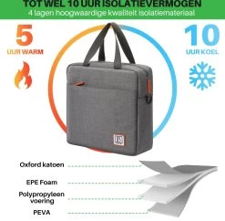 Brisby 4 Laags Geïsoleerde Koeltas - Lunchtas 7 Liter - Donkergrijs -Kampeerclub 1200x1178 9