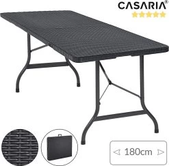 Casaria Tuintafel Opvouwbaar – Met Draaggreep 180x75 Cm – Zwart 13 Casaria Tuintafel Opvouwbaar – Met Draaggreep 180x75 Cm – Zwart -Kampeerclub 1200x1180 1