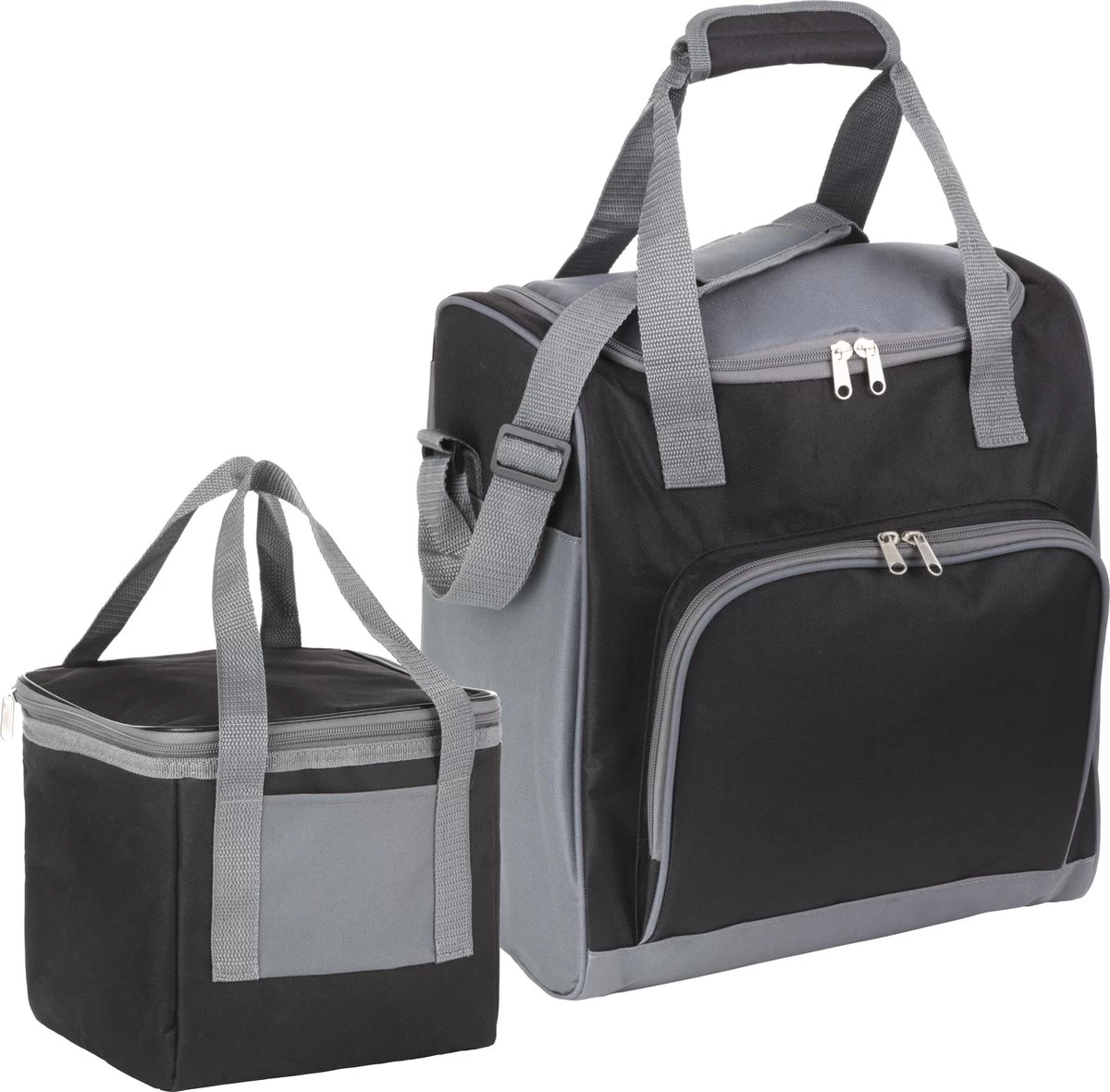 Basis Sterke Koeltas Set - 25 + 10 Liter - Lunchtas - Geïsoleerde Koeltassen - Picknicktas - Coolerbag - Zwart 1 Basis Sterke Koeltas Set - 25 + 10 Liter - Lunchtas - Geïsoleerde Koeltassen - Picknicktas - Coolerbag - Zwart