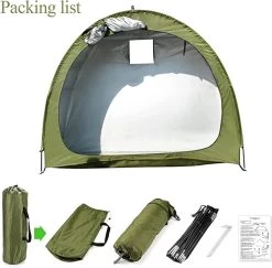 Merkloos Fietstent, Beschermhoes Fietsenschuur, Tent Voor Camping In De Open Lucht-groen 200*80*165CM -Kampeerclub 1200x1182 11