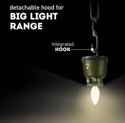 Favour L0818 Retro Camping Lamp Oplaadbaar LED, 320 Lumen, IP64 Waterdicht, Draagbare Kampeerlamp, Tentlamp, Acculamp, Traploos Dimbare Lamp Incl. Kaarslicht-modus, Groen -Kampeerclub 1200x1183 4