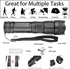 Merkloos Professionele Oplaadbare Led Zaklamp DBW Light XHP50 3200 Lumen