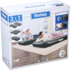 Bestway 3-in-1 Luchtbed - Connect - Zwart - 188x99cm - PVC/Polyester - Single, Double Single En Twin Opblaasbed - Tritech Materiaal - I-Beam Constructie -Kampeerclub 1200x1184 17