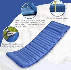 Hikr® Slaapmat 10cm+ Dikte - Comfortabel Luchtmatras - Zelfopblazend Met De Voet - TPU+40D Nylon - Slaapmatje Eenpersoons En Uit Te Breiden Tot Tweepersoons - Slaapmat Met Ingebouwde Pomp -Kampeerclub 1200x1186 14
