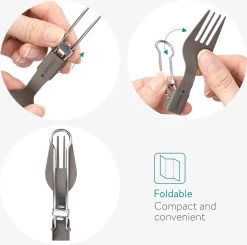 Navaris Campingbestek Van Titanium - Set Met Vork, Mes En Lepel - Inklapbaar - Bestekset Voor Onderweg - Inclusief Karabijnhaak En Bewaarzakje -Kampeerclub 1200x1188 6