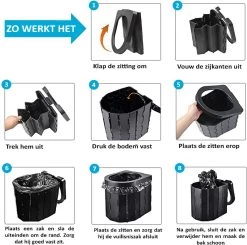 Merkloos Camping Toilet Met Draagtas En 10 Vuilzakken - Toiletemmer Draagbaar Met Deksel -Kampeerclub 1200x1188 8
