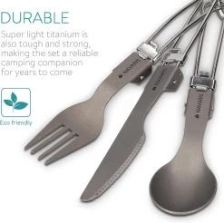 Navaris Campingbestek Van Titanium - Set Met Vork, Mes En Lepel - Inklapbaar - Bestekset Voor Onderweg - Inclusief Karabijnhaak En Bewaarzakje -Kampeerclub 1200x1195 10