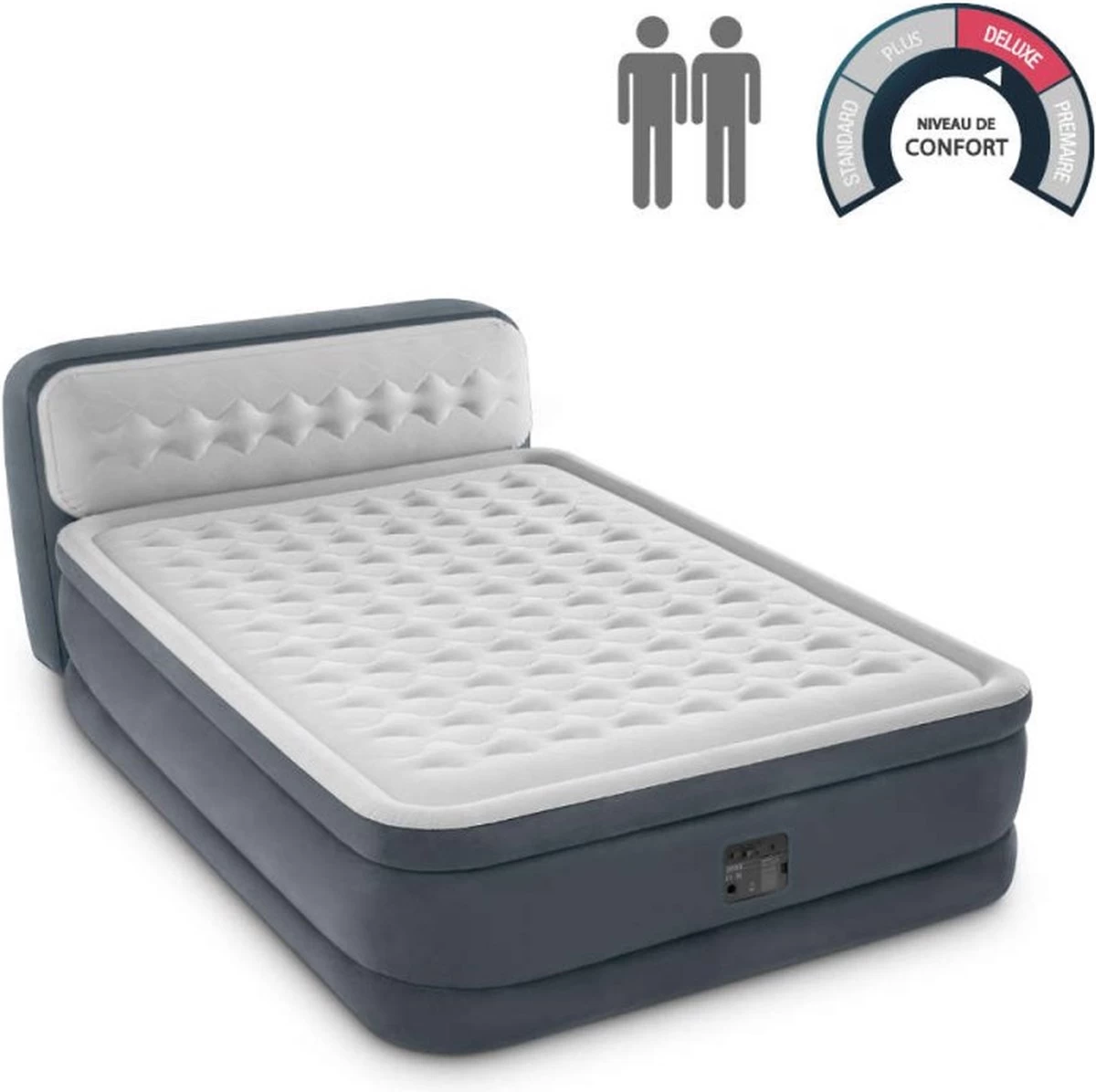 Intex 64448 - Queen Deluxe Ultra-Plush Zelfopblazend 2-persoons Luchtbed Met Hoofdboord (203x152x46cm) 13 Intex 64448 - Queen Deluxe Ultra-Plush Zelfopblazend 2-persoons Luchtbed Met Hoofdboord (203x152x46cm) - Afbeelding 13