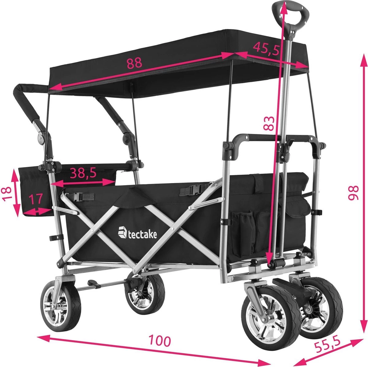 Tectake - Opvouwbare Bolderwagen Handkar Nico Zwart - 403549 6 Tectake - Opvouwbare Bolderwagen Handkar Nico Zwart - 403549 - Afbeelding 6