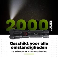 Unlimited Products Militaire Zaklamp LED Oplaadbaar - 2000 Lumen - IP68 Waterdicht - Hard Case Opbergdoos -Kampeerclub 1200x1199 17