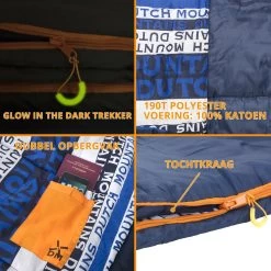 Dutch Mountains Slaapzak Goeree XL - Extra Groot 220x90cm - Katoenen Binnenkant - Aanritsbaar - Tochtstrip En Compressiehoes -Kampeerclub 1200x1200 1109