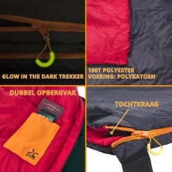 Dutch Mountains Slaapzak Tholen - 200 X 80cm - Aanritsbaar - Slechts 1140 Gram – Polyester - Tochtstrip En Compressiehoes -Kampeerclub 1200x1200 1129