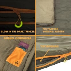 Dutch Mountains Slaapzak Vlieland XL - Grote Katoenen 210 X 80cm Lichtgewicht - Incl. Tasje En Tochtstrip -Comfortzone: 5-8 Graden- -Kampeerclub 1200x1200 1176