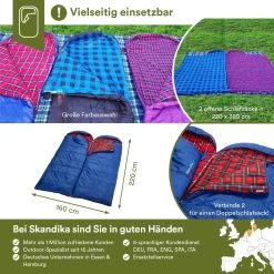 Skandika Dundee Flannel-R Slaapzak – Slaapzakken – Slaapzakken Volwassen - Maat M – Unisex - Katoen, Luxe Kwaliteit, Dubbele Slaapzak, 3 Seizoenen, Tot -20°C - 220 X 80 Cm - Outdoor Kampeerslaapzak – Ritssluiting Rechts - Grijs/geel -Kampeerclub 1200x1200 1186