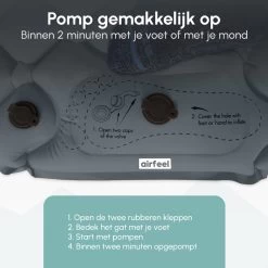 AirFeel Opblaasbaar Slaapmatje - Ingebouwde Pomp En Kussen - Lichtgewicht - 196 X 60 X 6cm - Gray -Kampeerclub 1200x1200 1203