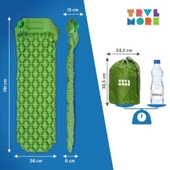 TRVLMORE Slaapmat - Zelfopblazend - 1 Persoons - Ingebouwde Pomp En Kussen - Groen 15 TRVLMORE Slaapmat - Zelfopblazend - 1 Persoons - Ingebouwde Pomp En Kussen - Groen -Kampeerclub 1200x1200 1244