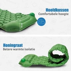 TRVLMORE Slaapmat - Zelfopblazend - 1 Persoons - Ingebouwde Pomp En Kussen - Groen 18 TRVLMORE Slaapmat - Zelfopblazend - 1 Persoons - Ingebouwde Pomp En Kussen - Groen -Kampeerclub 1200x1200 1246