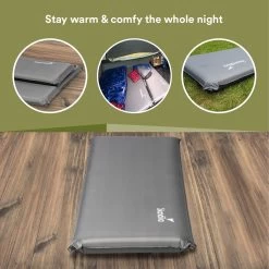 Skandika Easy Single Zelfopblaasbaar Slaapmat – Slaapmat – Slaapmat Zelfopblazend – Logeerbed – Polyester, PVC - Premium Zelfopblazend Luchtbed, Antislip-materiaal, Ideaal Voor Camping – Outdoor, Camping – Kamperen – 196 X 60 X 10 Cm – 3.2kg - Grijs -Kampeerclub 1200x1200 1281