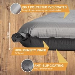 Skandika Easy Single Zelfopblaasbaar Slaapmat – Slaapmat – Slaapmat Zelfopblazend – Logeerbed – Polyester, PVC - Premium Zelfopblazend Luchtbed, Antislip-materiaal, Ideaal Voor Camping – Outdoor, Camping – Kamperen – 196 X 60 X 10 Cm – 3.2kg - Grijs -Kampeerclub 1200x1200 1284