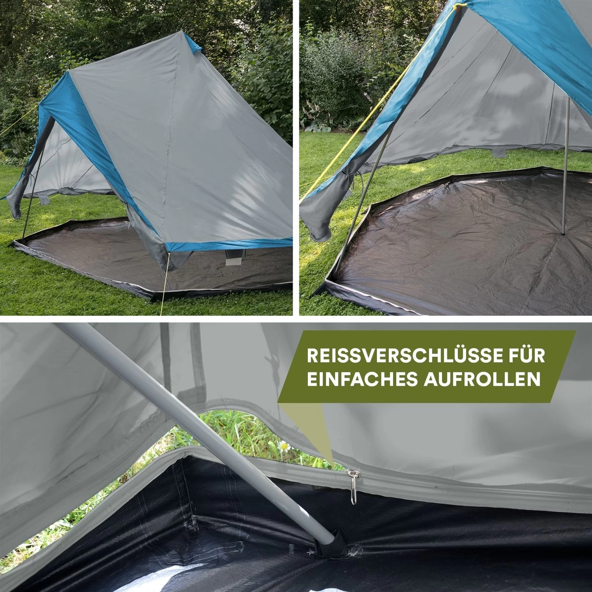 Skandika Tipii II Tent – Tipi-tenten – Teepee – 8 Persoons Campingtent – Muggengaas – 250 Cm Stahoogte – Uitneembare Tentvloer – 3000 Mm Waterkolom – Indische Tent, Partytent, Festivaltent – Outdoor, Camping, Tuin – Kamperen – Grijs/turquoise 7 Skandika Tipii II Tent – Tipi-tenten – Teepee – 8 Persoons Campingtent – Muggengaas – 250 Cm Stahoogte – Uitneembare Tentvloer – 3000 Mm Waterkolom – Indische Tent, Partytent, Festivaltent – Outdoor, Camping, Tuin – Kamperen – Grijs/turquoise - Afbeelding 7