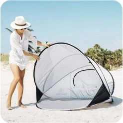 Deryan Luxe Pop Up Strandtent XXL - Anti-UV 50+ - Zilver -Kampeerclub 1200x1200 1380