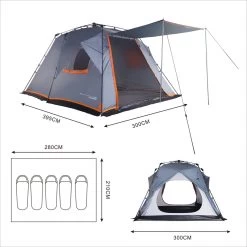 Where Tomorrow Gezinstent Met Zonnendak 300X395X200 Cm- Grijs - 5 Persoons -Kampeerclub 1200x1200 1385