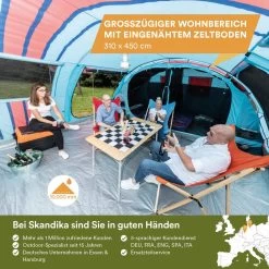 Skandika Gotland Tunneltent Voor 6 Personen, Grote Familietent In Racing-design, Ingenaaide Tentbodem, Waterdicht, 5000 Mm Waterkolom, Slaapcabine Met Scheidingswand, Muggennet (let Op, Komt Met Kleurfouten) -Kampeerclub 1200x1200 1400