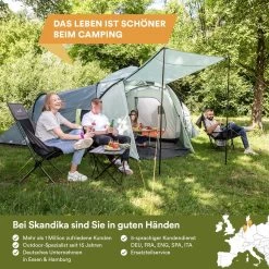 Skandika Bern 4 Koepeltent - Koepeltent - Tenten - 4 Persoons Kampeertent Met Panoramisch Dakraam, 2 Slaapcabines, Grondzeil, 210 Cm Stahoogte, Waterdicht, 4000 Mm Waterkolom - Grote Outdoor Familie Tent, Kampeertent - Grijs -Kampeerclub 1200x1200 1410