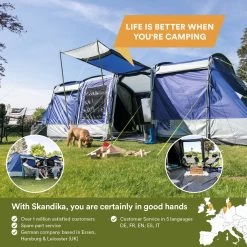 Skandika Montana 8 Sleeper Tent – Tunneltent – 8 Persoons Familietent - Campingtent – Sleeper Technology (2 Tot 4 Extra Donkere Slaapcabines) – Ingenaaide Tentvloer - Muggengaas – 700 X 310 X 200 Cm (LxBxH) – 5000mm Waterkolom – Kamperen – Blauw/wit 14 Skandika Montana 8 Sleeper Tent – Tunneltent – 8 Persoons Familietent - Campingtent – Sleeper Technology (2 Tot 4 Extra Donkere Slaapcabines) – Ingenaaide Tentvloer - Muggengaas – 700 X 310 X 200 Cm (LxBxH) – 5000mm Waterkolom – Kamperen – Blauw/wit -Kampeerclub 1200x1200 1471