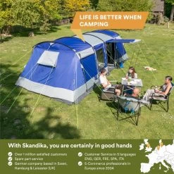 Skandika Montana 8 Tent – Tunneltenten – 8 Persoons Tent – Campingtent – 200 Cm Stahoogte – 2-4 Slaapcabines - Muggengaas – Familietent – 4 Ingangen – 700 X 310 X 200 Cm (L X B X H) - 5000 Mm Waterkolom – Outdoor, Camping – Kamperen – Blauw 12 Skandika Montana 8 Tent – Tunneltenten – 8 Persoons Tent – Campingtent – 200 Cm Stahoogte – 2-4 Slaapcabines - Muggengaas – Familietent – 4 Ingangen – 700 X 310 X 200 Cm (L X B X H) - 5000 Mm Waterkolom – Outdoor, Camping – Kamperen – Blauw -Kampeerclub 1200x1200 1474