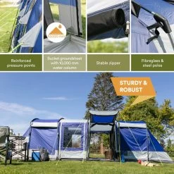 Skandika Montana 8 Tent – Tunneltenten – 8 Persoons Tent – Campingtent – 200 Cm Stahoogte – 2-4 Slaapcabines - Muggengaas – Familietent – 4 Ingangen – 700 X 310 X 200 Cm (L X B X H) - 5000 Mm Waterkolom – Outdoor, Camping – Kamperen – Blauw 14 Skandika Montana 8 Tent – Tunneltenten – 8 Persoons Tent – Campingtent – 200 Cm Stahoogte – 2-4 Slaapcabines - Muggengaas – Familietent – 4 Ingangen – 700 X 310 X 200 Cm (L X B X H) - 5000 Mm Waterkolom – Outdoor, Camping – Kamperen – Blauw -Kampeerclub 1200x1200 1476
